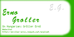 erno groller business card
