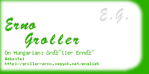 erno groller business card